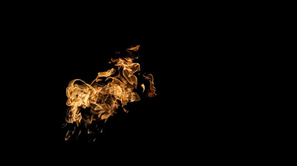 Fire flames on black background. fire on black background isolated. fire patterns