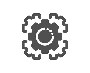 Settings cogwheel sign. Seo gears icon. Traffic management symbol. Classic flat style. Simple seo gear icon. Vector