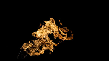 Fire flames on black background. fire on black background isolated. fire patterns