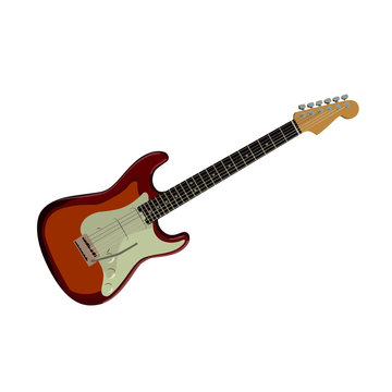 guitar realistic vector illustration isolated