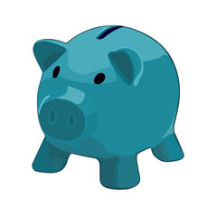 money box green realistic vector illustration isolated