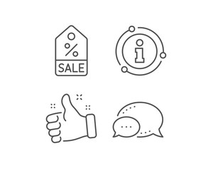 Shopping tag line icon. Chat bubble, info sign elements. Sale Special offer sign. Discount coupon symbol. Linear sale coupon outline icon. Information bubble. Vector
