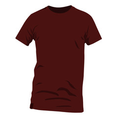 t shirt brown realistic vector illustration isolated