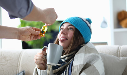 Husband adds marijuana oil extract to sick wife in tea.