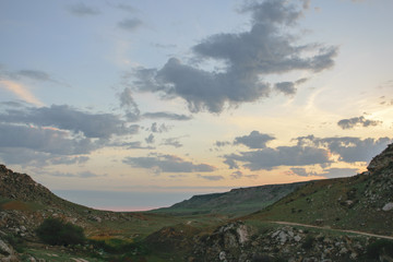 Obraz na płótnie Canvas Mountains in the morning, Mangistau Region, Kazakhstan