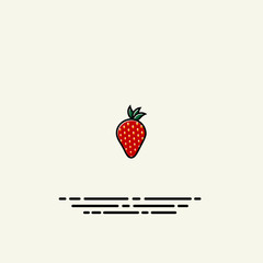 Strawberry cartoon template icon