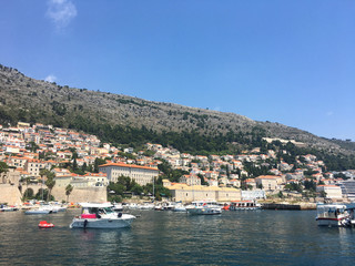 Fototapeta na wymiar Dubrovnik Old town from water, Croatia