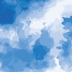 Vector illustration of blue watercolor. Abstract background for design. Watercolor stains for background
