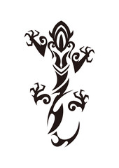 トライバル。 サラマンダーのタトゥー。 リザードのステッカーデザイン。