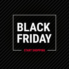 Naklejka premium Black Friday banner, start shopping, sale concept