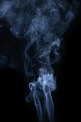 Obraz premium Blue smoke on black background, blue abstract smoke on black background, smoke background.