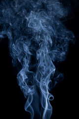 Blue smoke on black background, blue abstract smoke on black background, smoke background.