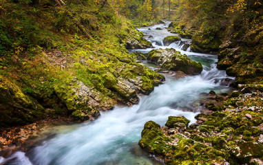 Long exposure photo of Radovna river in the Vintgar gorge, Slovenia
