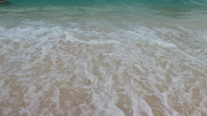 When waves hit the shore.