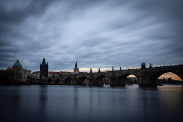 Charles Bridge on beautiful evening in Prague