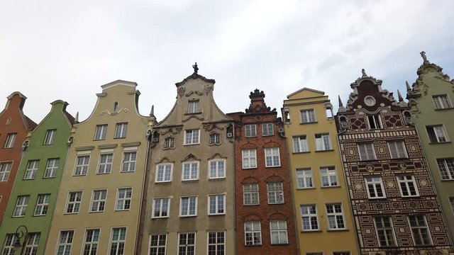 Facades of Gdansk tenement houses on Dluga Street