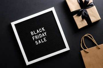 Black Friday sale concept. Letter board with sign 