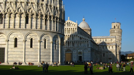 Fototapeta premium Baptistère, tour et cathédrale de Pise, Italie
