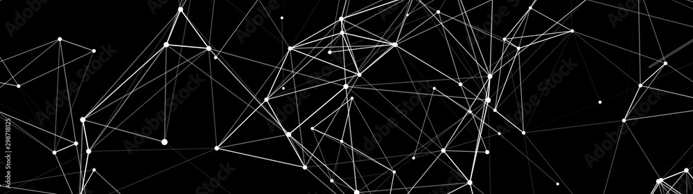 Wall mural digital plexus of glowing lines and dots. network or connection. abstract digital background. futuri