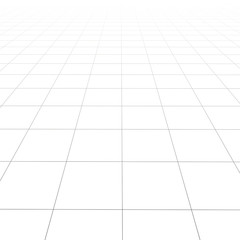 Vector perspective grid. Detailed lines on white background. Square illustration.