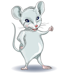 Calendar 2020 year of the Rat, white mouse. Winter card-happy New year and Christmas, drawing on dishes, clothes.