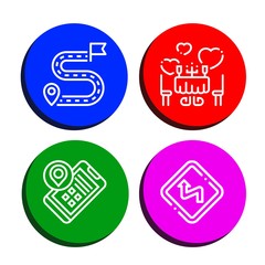 Set of arrow icons such as Destination, Romantic, Location, Curves , arrow