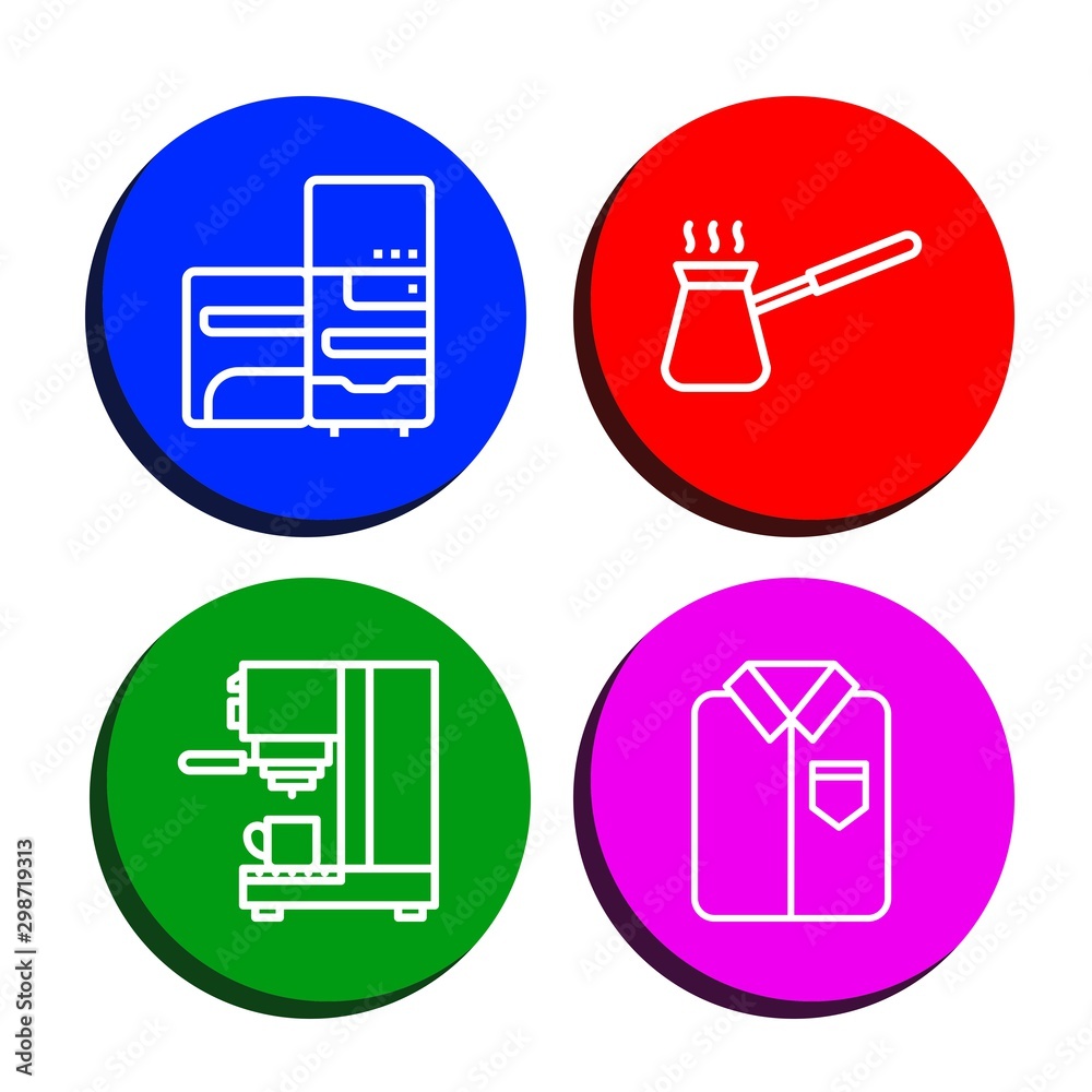 Wall mural set of appliance icons such as refrigerator, cezve, coffee maker, ironed , appliance