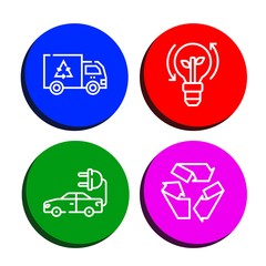 Set of conservation icons such as Garbage, Clean energy, Electric car, Recycle , conservation