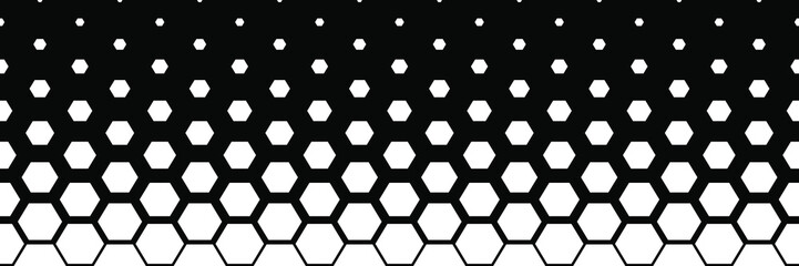 Abstract Seamless Black and White Geometric Pattern with Polygons. Contrasty Optical Psychedelic Illusion. Spotted Hexagonal Texture. 3D Illustration - obrazy, fototapety, plakaty