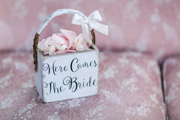 Here Comes The Bride flower girl basket
