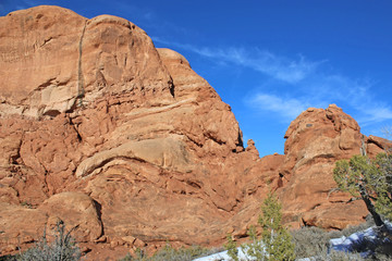Fototapeta na wymiar Rock formations in the Arches national Park, Utah