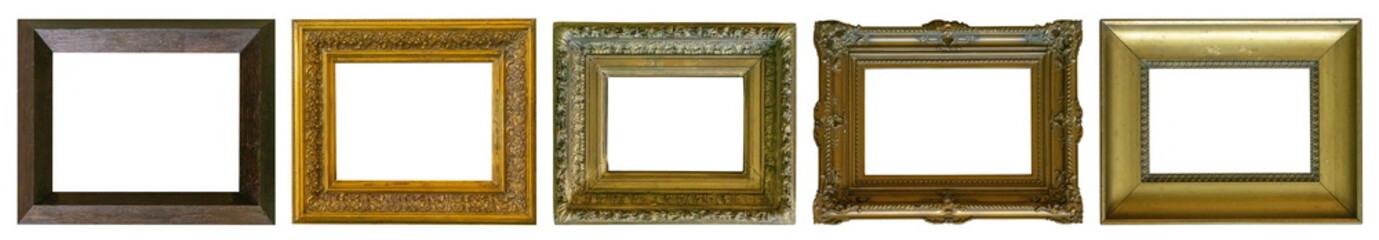 Fototapeta premium Frames paintings gold antique antiquity collection isolated museum