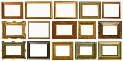 Frames paintings gold antique antiquity collection isolated museum