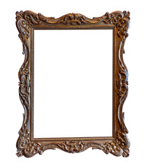 Antique photo picture frame isolated on white background