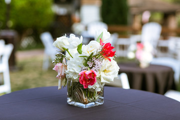 small floral table decoration at event
