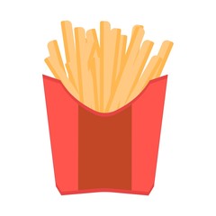 A portion of french fries on a white background. Fast food concept illustration vector
