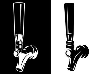 Set of two vector illustrations with taps for a beer pub
