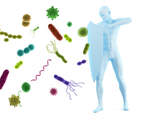 3d rendered conceptual immune defense illustration