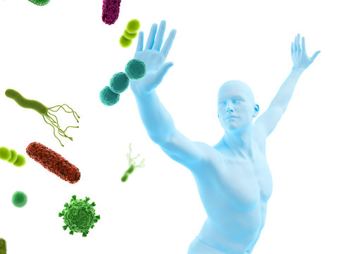 3d rendered conceptual immune defense illustration