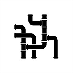 Pipe Icon, Pipe Fitting Icon, Water, Gas, Oil Pipeline, Plumbing Work