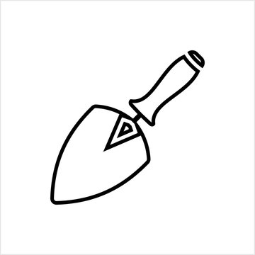 black trowel gardening tool outline clip art preview