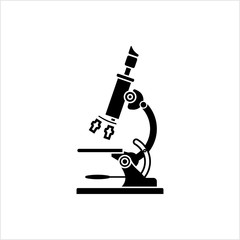 Microscope Icon, Laboratory Magnification Instrument