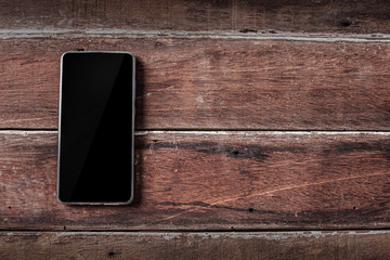 Smartphone on wood table