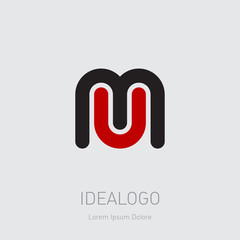 Obraz premium M and U initials, logo. MU - monogram template or logotype. UM - design element or icon.