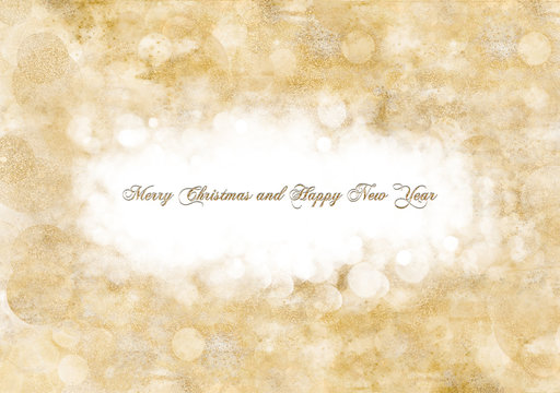 Christmas card with a glittering party bokeh. Greeting card