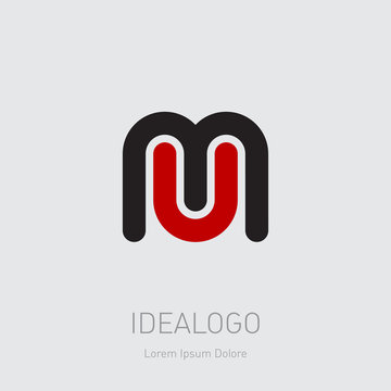 M and U initials, logo. MU - monogram template or logotype. UM - design element or icon.