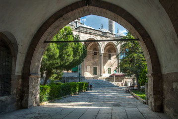 Fototapeta na wymiar Istanbul, Turkey, 6 July 2016: Hekimoglu Ali Pasha Mosque 1735, Cerrhapasa, district of Fatih.