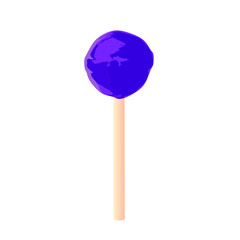 Lollipop purple realistic vector illustration isolated
