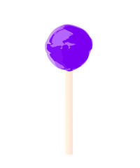 Lollipop purple realistic vector illustration isolated