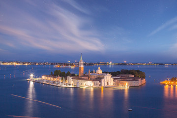 Fototapeta na wymiar Beautiful view of the Cathedral of San Giorgio Maggiore, on an island in the Venetian lagoon, Venice, Italy